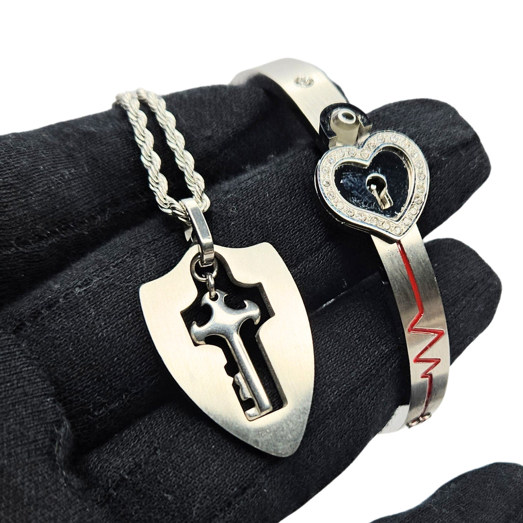 SET PULSERA CANDADO & COLLAR LLAVE