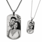 Couple's nameplate necklace (1 mini + 1 large)