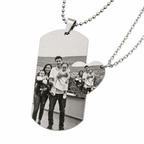 Set de collares placa para pareja con fotograbado