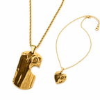 Set de collares placa para pareja con fotograbado
