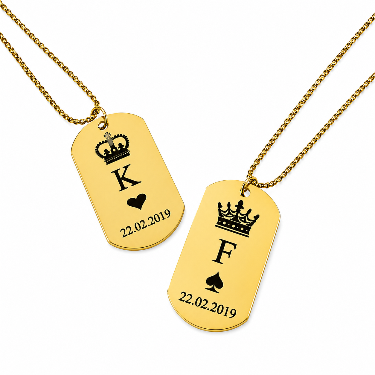 Set de collares placa para pareja