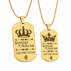 Set de collares placa para pareja