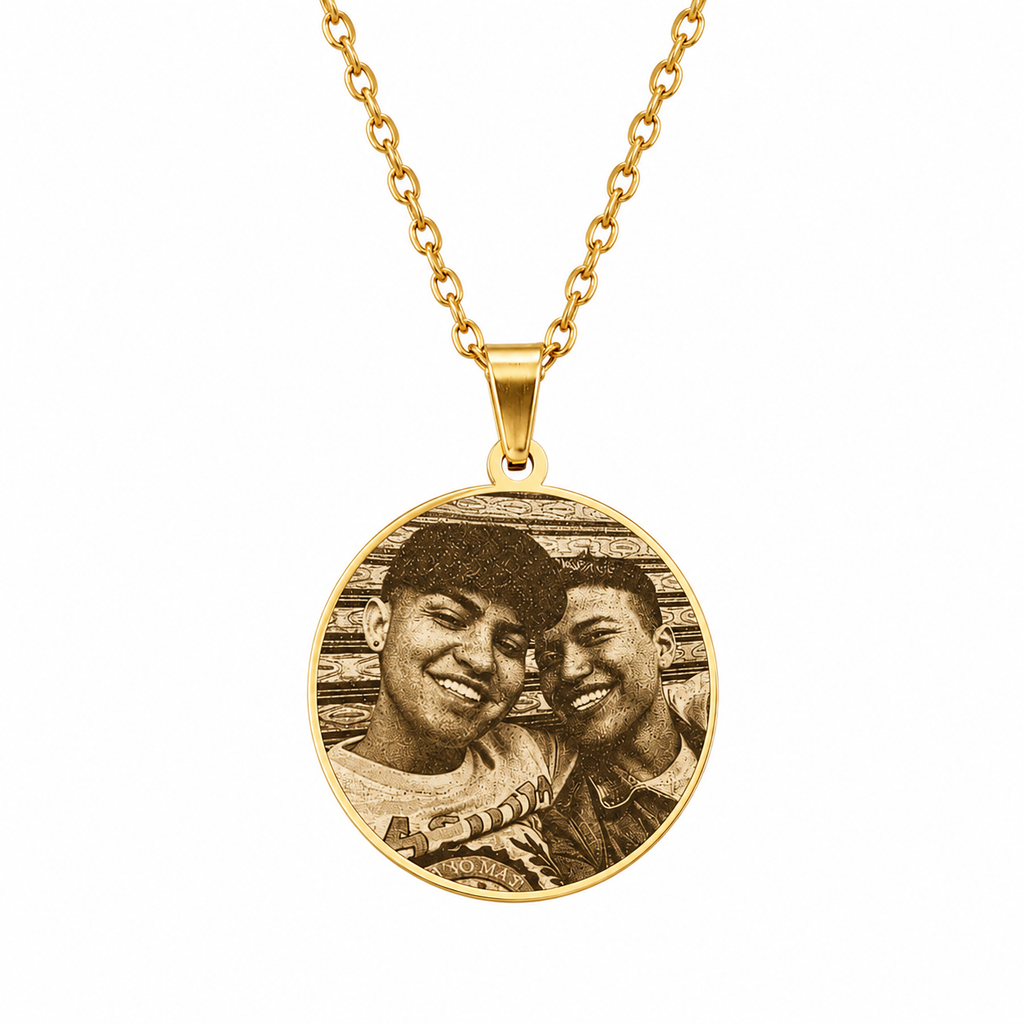 Foto-geëtste plaatketting