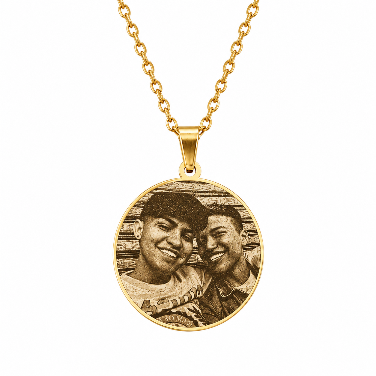 Foto-geëtste plaatketting
