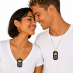 Set de collares placa rey y reina