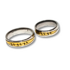DUO DE ANILLOS PARA PAREJA BICOLOR SATIN