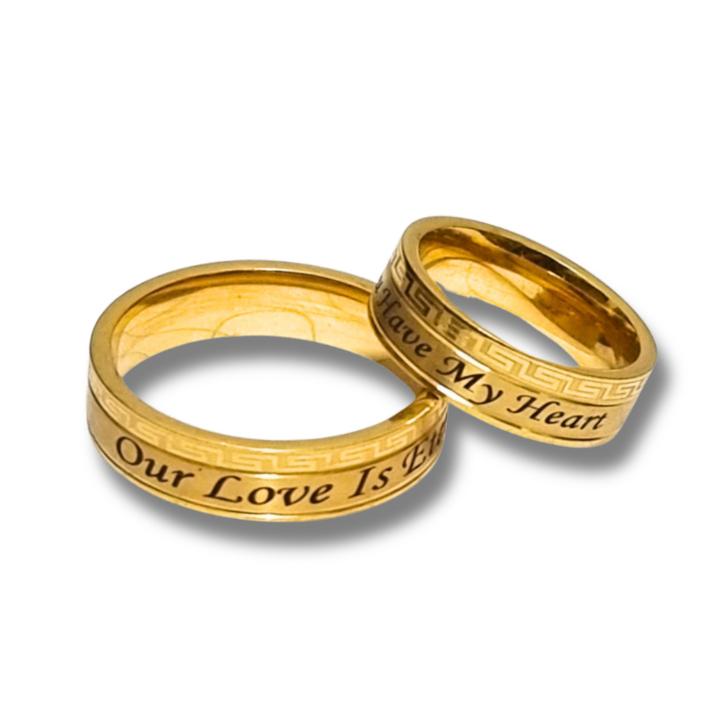 DUO DE ANILLOS PARA PAREJA DISEÑO TRIBAL