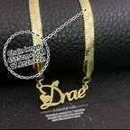 COLLAR CON NOMBRE CORAZONES CON CADENA TIPO SERPIENTE