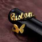 ANILLO CON NOMBRE Y MARIPOSA