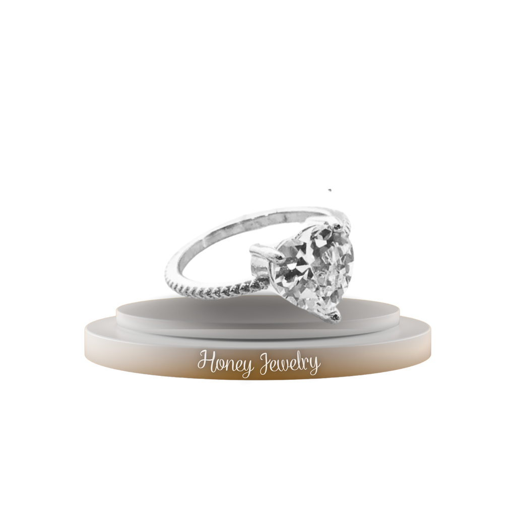 heart zircon ring (last size - size 5.5)