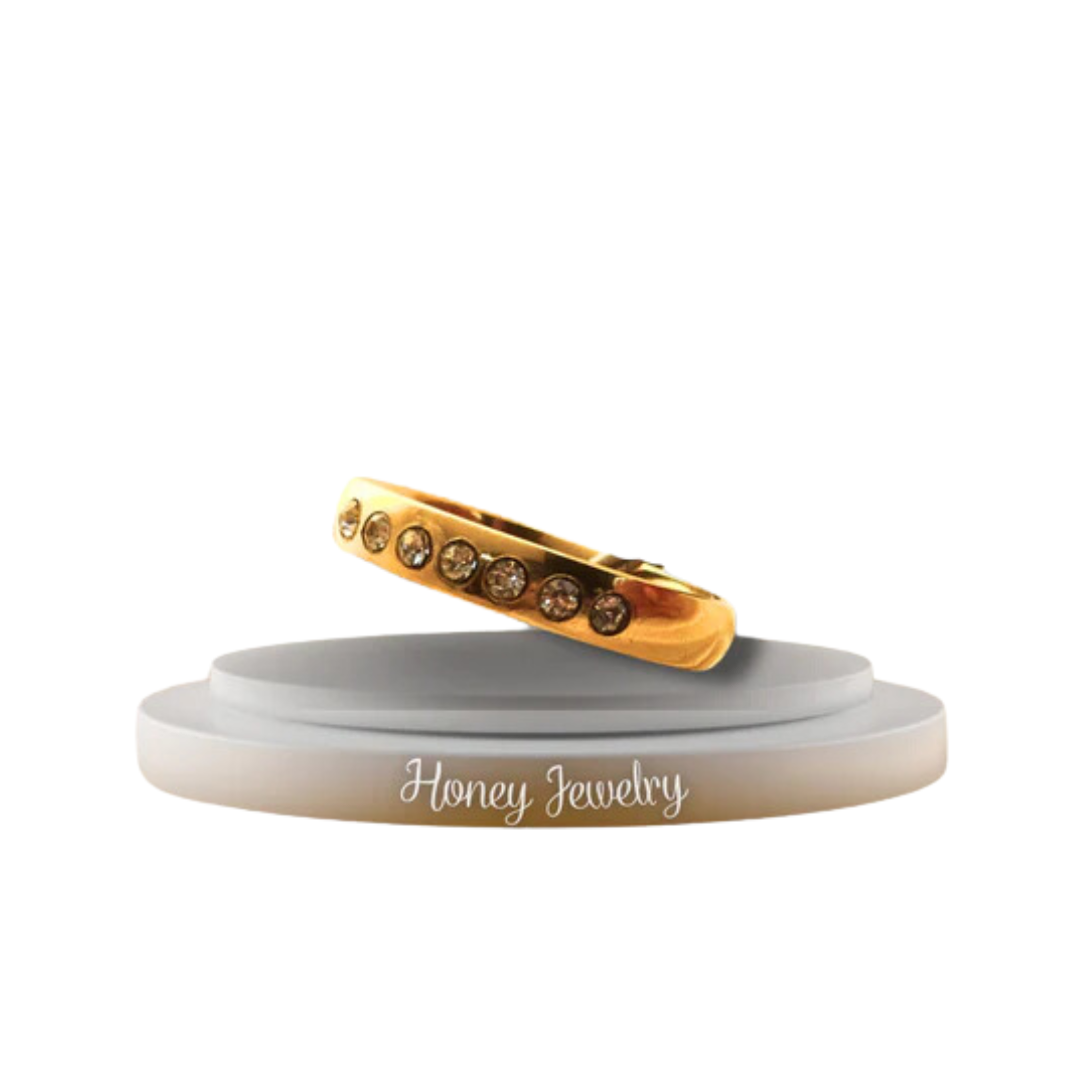 smooth ring with several zircons (last size - size 9)