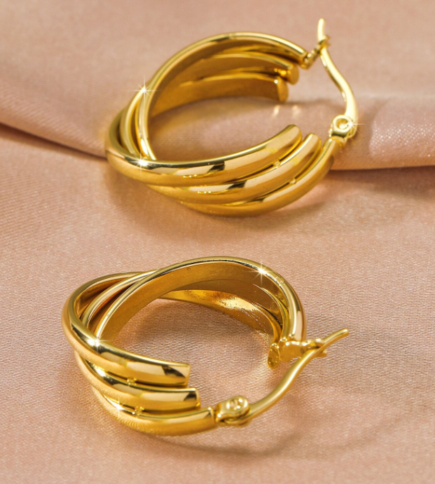 Hoop earrings x 3