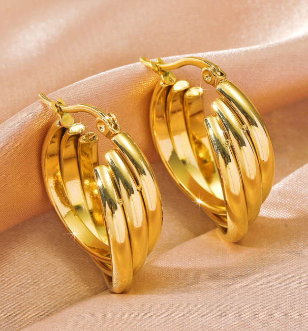 Hoop earrings x 3