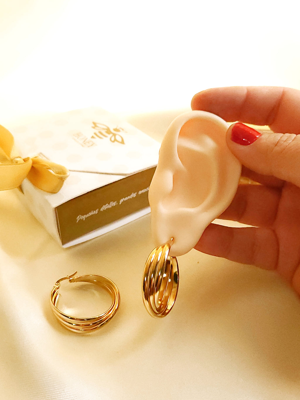 Hoop earrings x 3