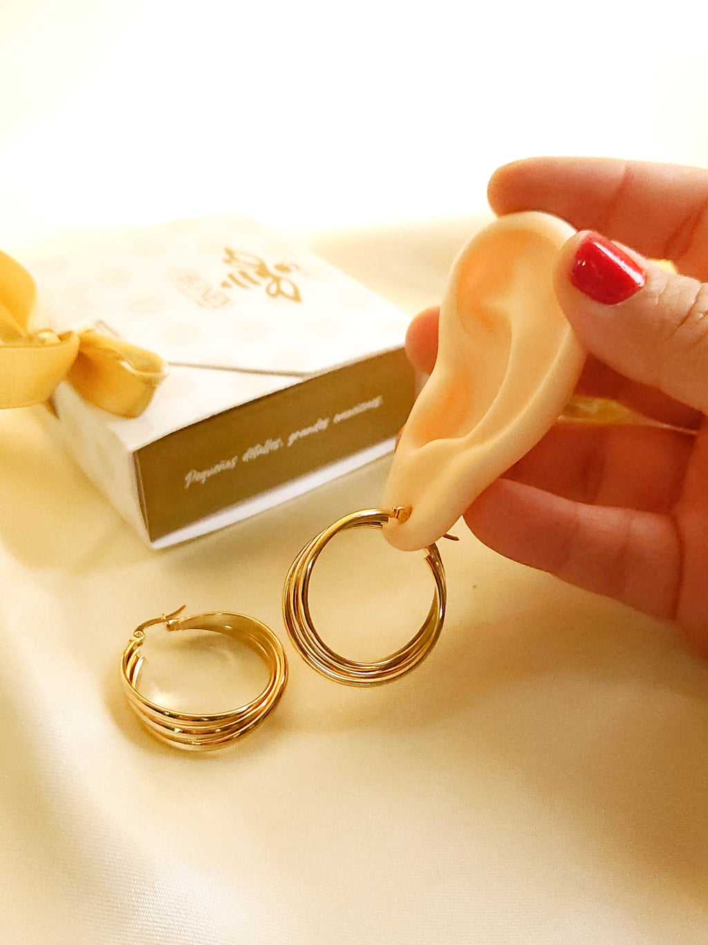 Hoop earrings x 3