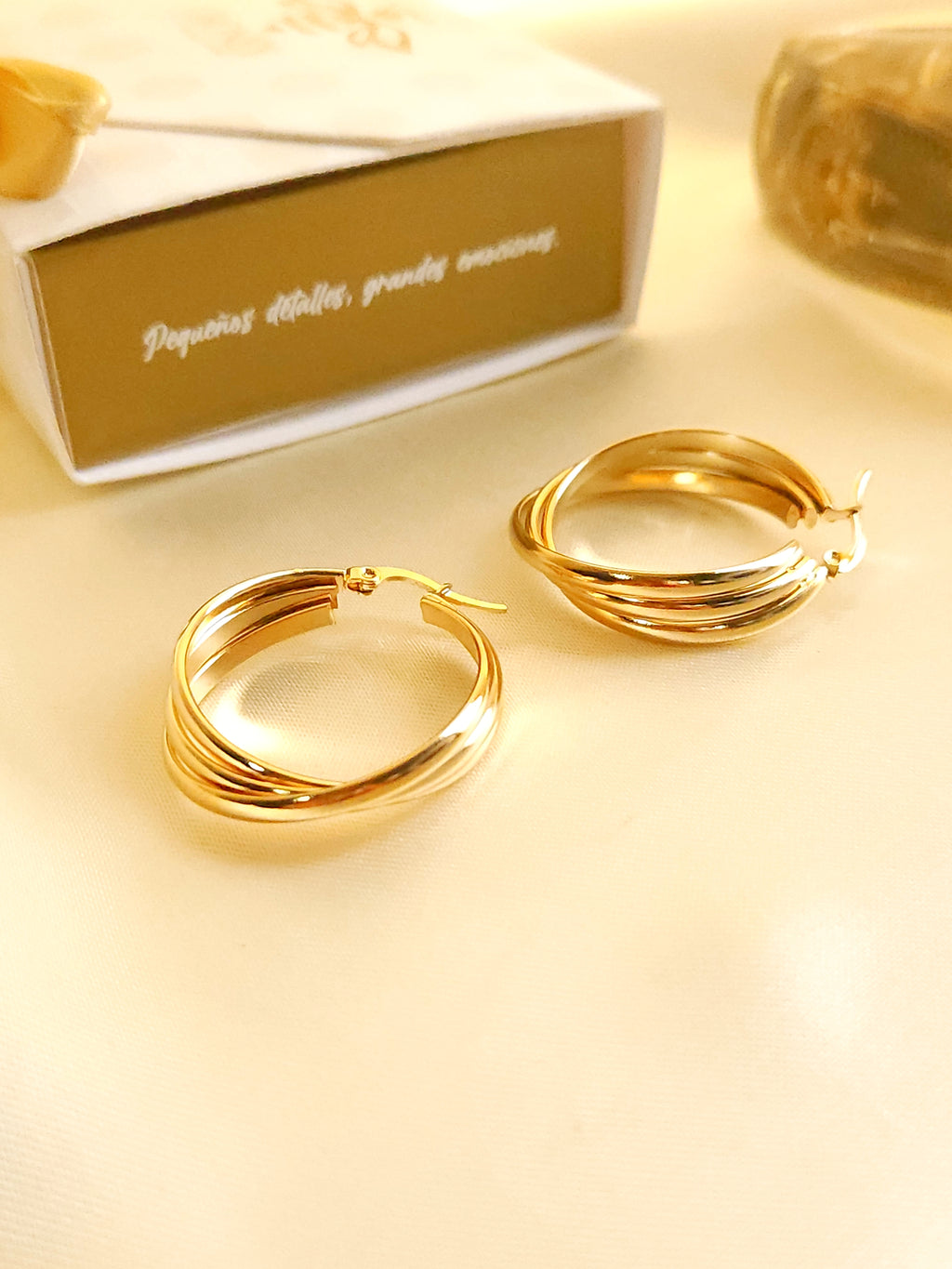 Hoop earrings x 3