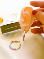 aretes candongas tricolor