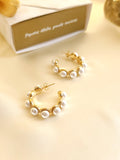 Hoop and pearl earrings x 8