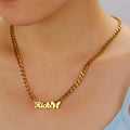COLLAR CON NOMBRE + MARIPOSA + CADENA GRUESA