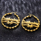 ARETES HOOPS ENTORCHADO CON MARIPOSAS