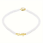 COLLAR CON NOMBRE PARA NIÑAS CON PERLAS DE NACAR