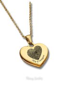 COLLAR MINI CORAZON CON HUELLAS DACTILARES
