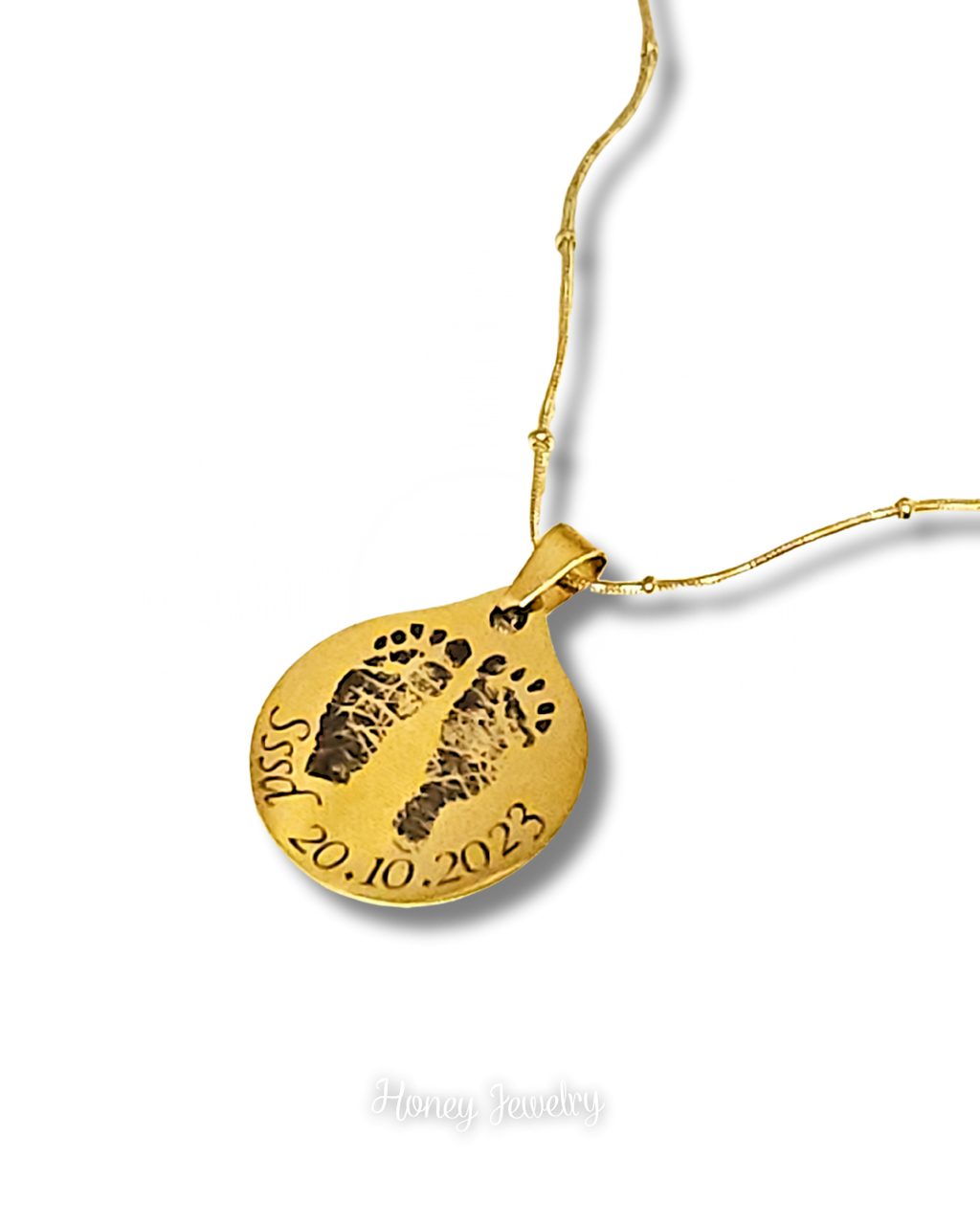 Baby footprints necklace