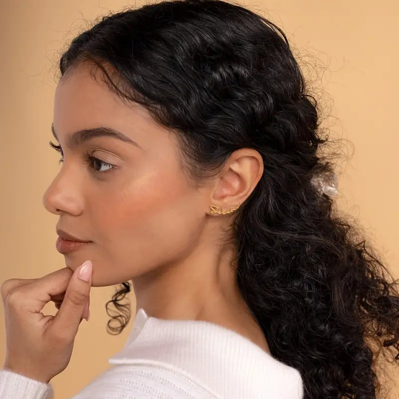ARETES CON NOMBRE CURSIVA