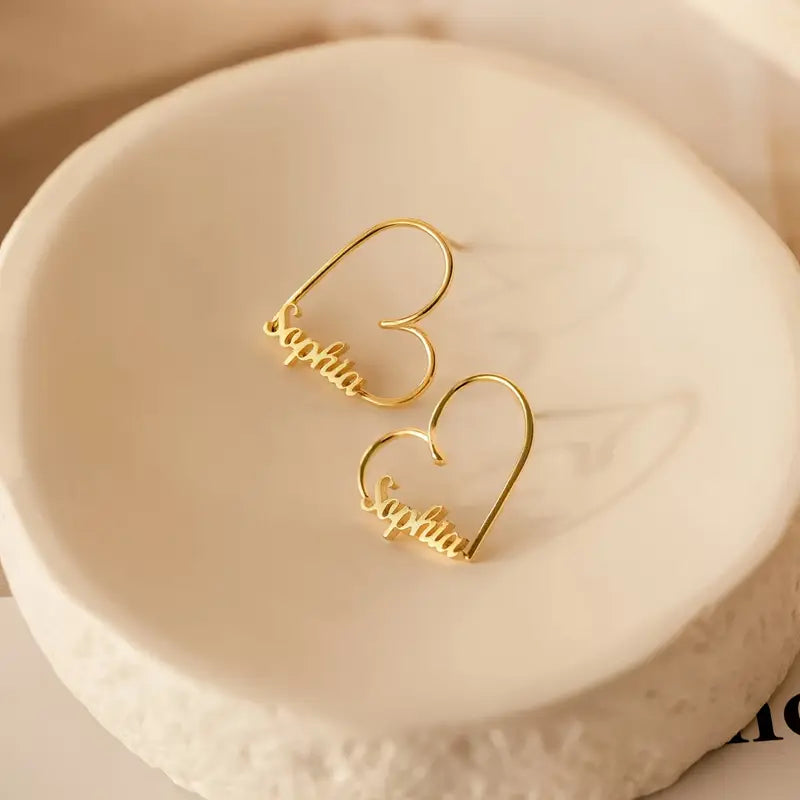 ARETES CORAZON CON NOMBRE