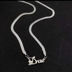 COLLAR CON NOMBRE CORAZONES CON CADENA TIPO SERPIENTE