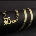 COLLAR CON NOMBRE CORAZONES CON CADENA TIPO SERPIENTE