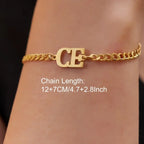 PULSERA CADENA GRUESA CON 2 INICIALES