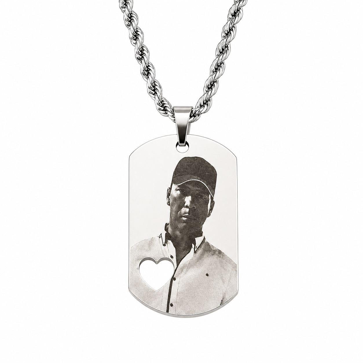 Collar placa calado corazón