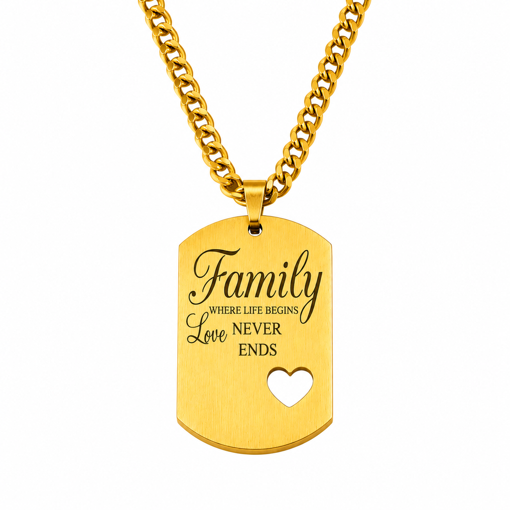Collar placa calado corazón