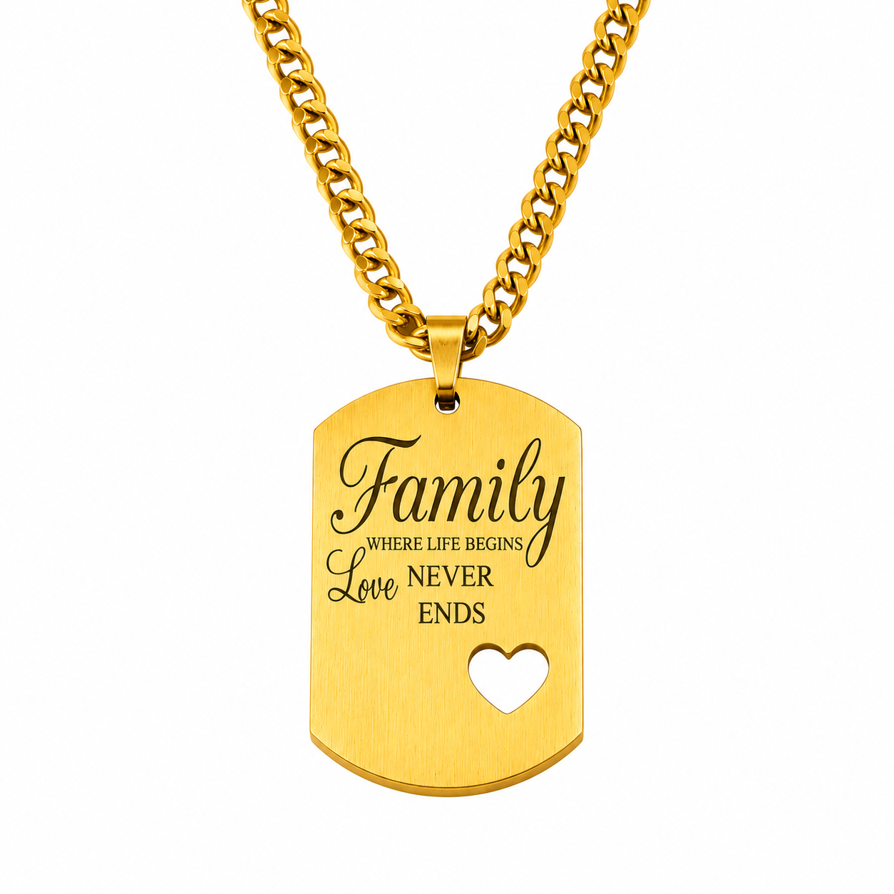 Collar placa calado corazón