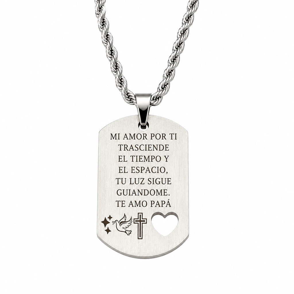 Collar placa calado corazón