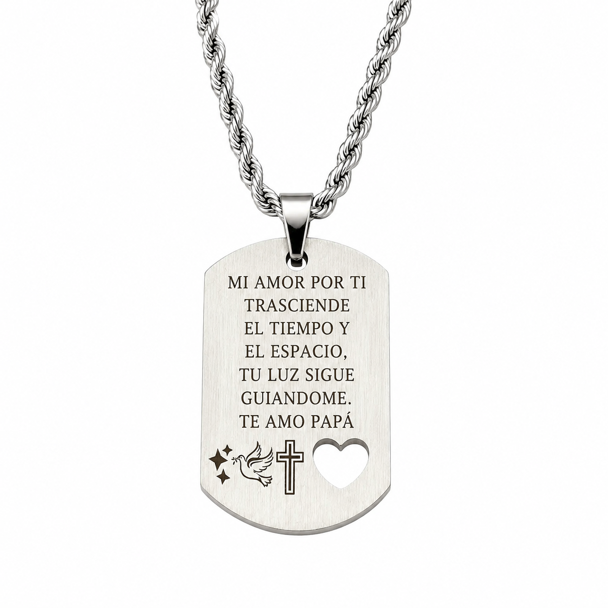 Collar placa calado corazón