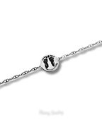 PULSERA PLACA REDONDA CON HUELLAS DE BEBE